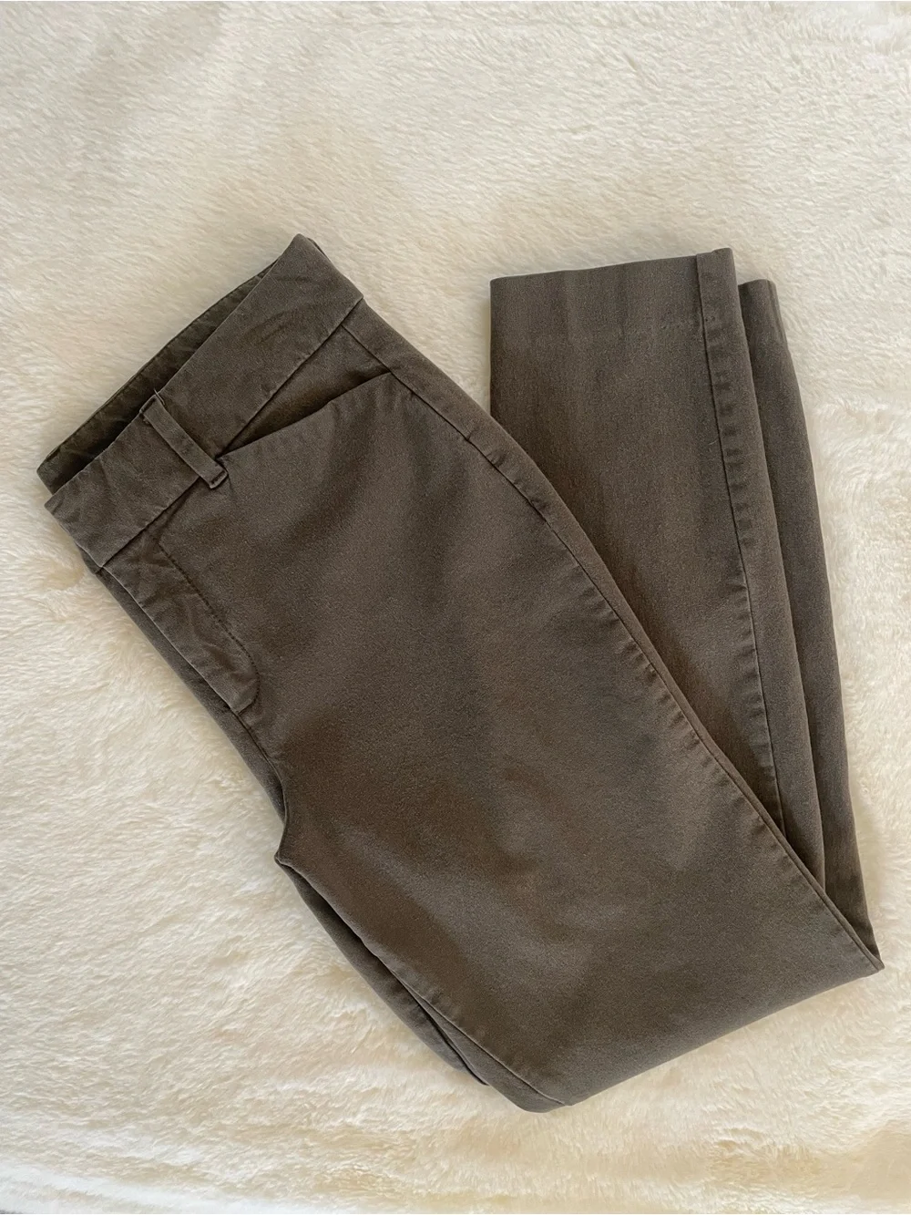Old Navy Pixie Skinny Trouser Slim Straight Ankle Brown Office Work Mid Rise - Picture 13 of 15